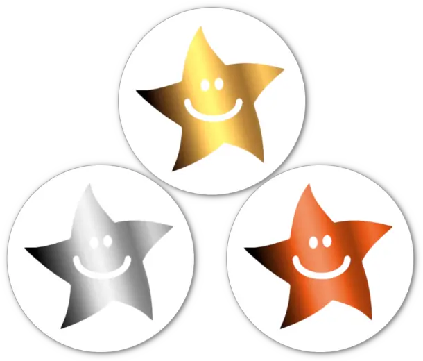  Gold Silver And Bronze Star Mini Stickers Png Sticker