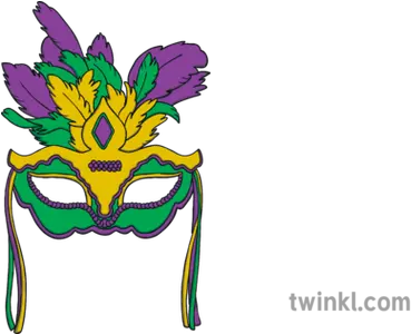  Mardi Gras Mask Illustration Twinkl Decorative Png Mardi Gras Png