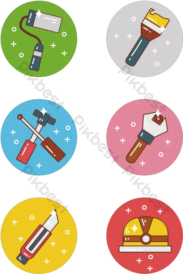  Mbe Cartoon Cute House Decoration Icon Element Ai Free Hammer Png Ornament Icon