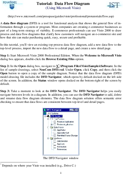  Pdf Tutorial Data Flow Diagram Using Microsoft Visio Document Png Visio Folder Icon