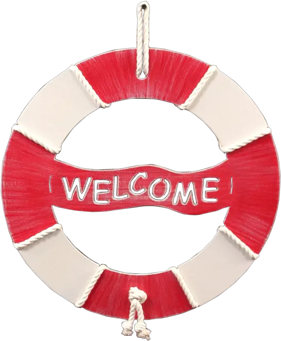  Nudeclassic Red Welcome Life Preserver Wall Art Solid Png Life Preserver Png