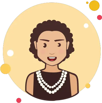  Coco Chanel Icon Curly Hair Glasses Clipart Png Chanel Png