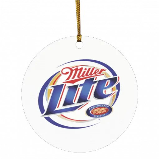  Miller Lite True Pilsner Beer Christmas Circle Ornament Miller Lite Beer Logo Png Miller Lite Logo Png