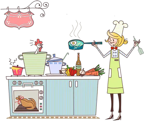  Download Female Chef Clipart Cooking Woman Cook Cartoon Png Cooking Clipart Png