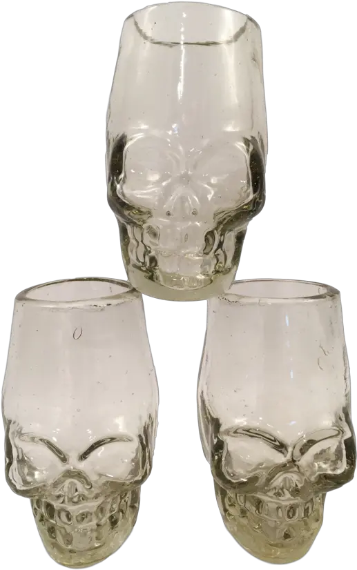  Calavera Shot Glass Clear Set Of 3 Day The Dead Serveware Png Shot Glass Png