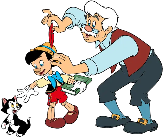  Pinocchio Gepetto And Figaro Pinocchio And Geppetto Clipart Png Pinocchio Png