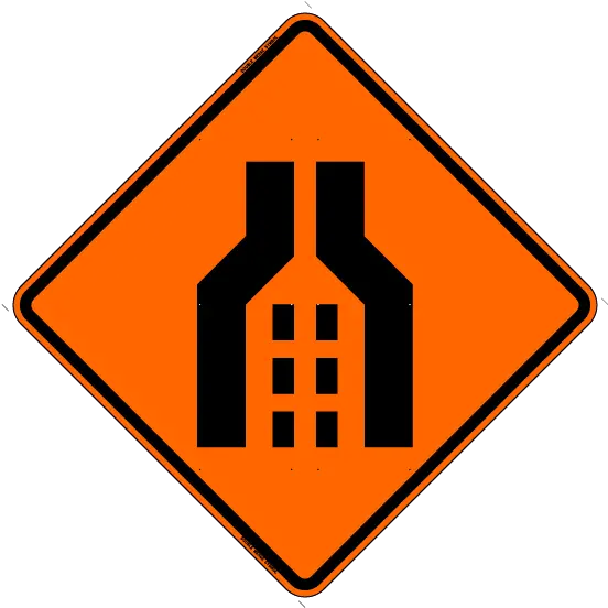  Double Merge Symbol Work Zone Warning Sign Bone Safety Right Lane Ends Sign Png Warning Sign Png