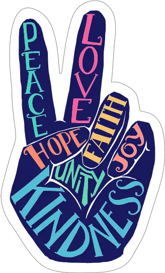  Hand Peace Sign And Words Hippie Sticker Hippie Peace Sign Hand Png Peace Sign Transparent Background