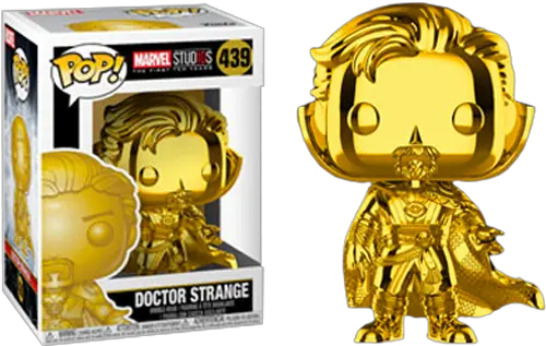  Marvel Studios The First Ten Years Doctor Strange Gold Chrome Pop Vinyl Figure Doctor Strange Chrome Funko Pop Png Doctor Strange Transparent