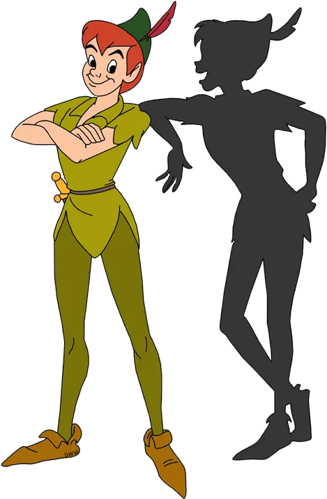  Peter Pan Standing With His Shadow Hd Png Peter Pan Shadow Peter Pan Silhouette Png