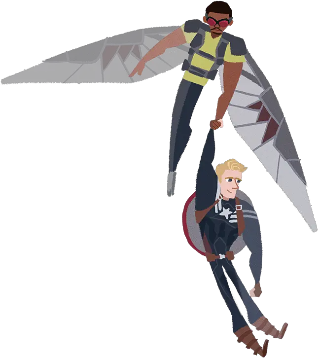  Image Sam Wilson Flying And Holding Steve Rogers Up By One Superhero Png Steve Transparent