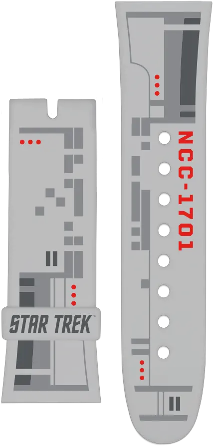  Star Trek Uss Enterprise White Strap Set Vannen Inc Vertical Png Uss Enterprise Png