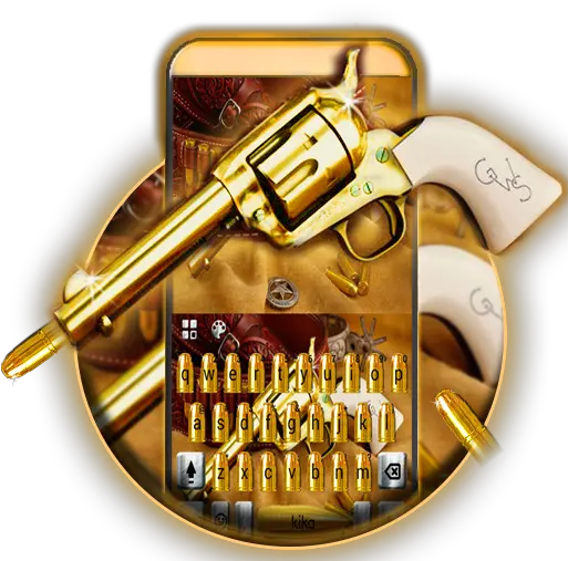  Western Gold Gun Keyboard Theme Apps On Google Play Western Gun Gold Png Gun Emoji Transparent