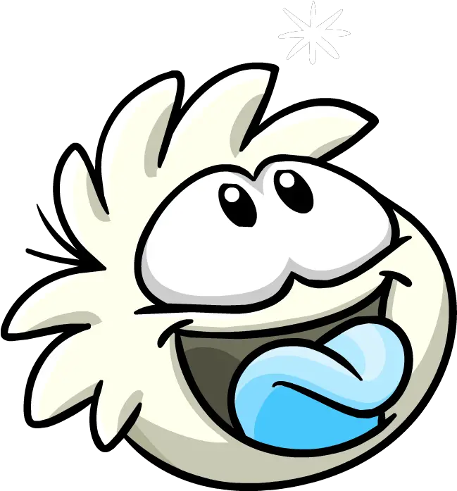  White Puffle Ready To Catch Snowflakes And Is Smaller Than White Club Penguin Puffles Png Club Penguin Transparent