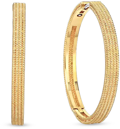  Roberto Coin 18k Gold Symphony New Barocco 30mm Hoop Earring Solid Png Van Cleef Icon Rings