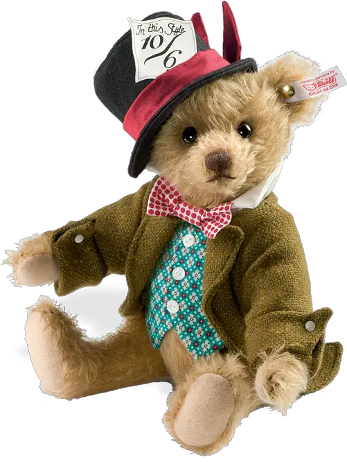  Mad Hatter Teddy Bear Steiff Mad Hatter Bear Png Mad Hatter Hat Png