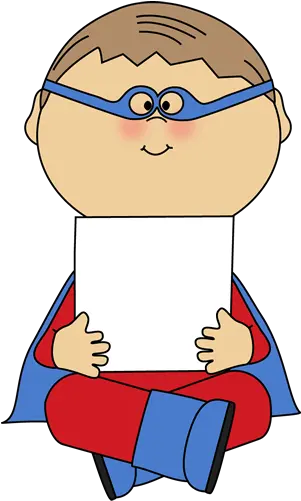  Boy Superhero Holding A Blank Sign Superhero Kid Clipart Transparent Superhero Kids Clipart Png Blank Sign Png