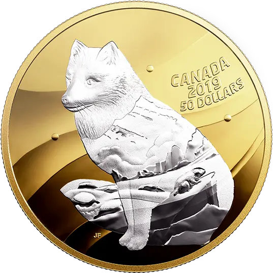  5 Oz Pure Silver Gold Plated Coin Inner Nature Arctic Fox Arctic Fox Png Arctic Fox Png