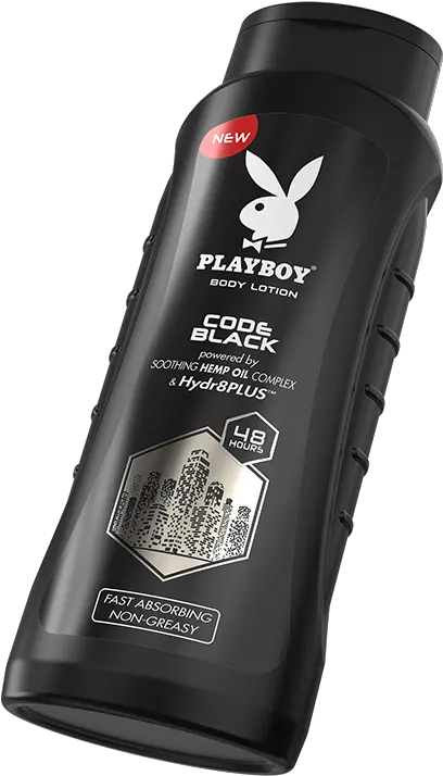  02670 Playboy Body Lotion 400ml 3d Pack Shot Code Black Png Logo