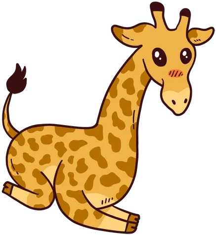  Cute Giraffe Neck Tail Tall Long Ossicones Flat Cola De Jirafa Dibujo Png Giraffe Transparent Background