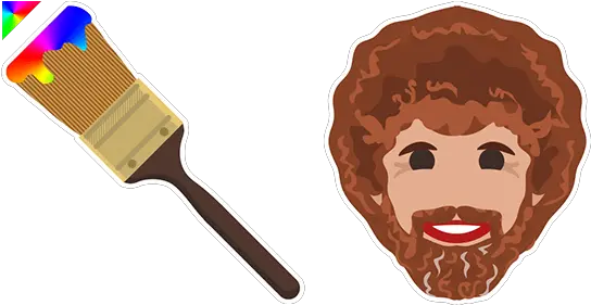  Bob Ross Paint Brush Cursor U2013 Custom Browser Extension Cartoon Png Bob Ross Png