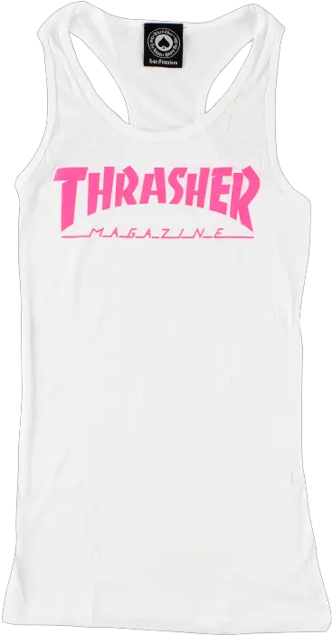  Thrasher Girls Mag Logo Racerback Tank L Whtpink Active Tank Png Thrasher Png