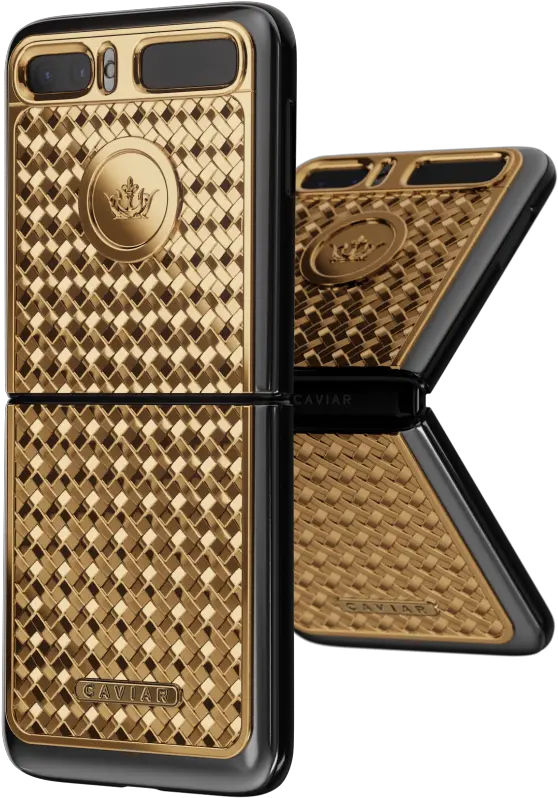  Samsung Z Flip Gold By Caviar Buy Online Galaxy Z Flip Gold Caviar Png Flip Phone Png