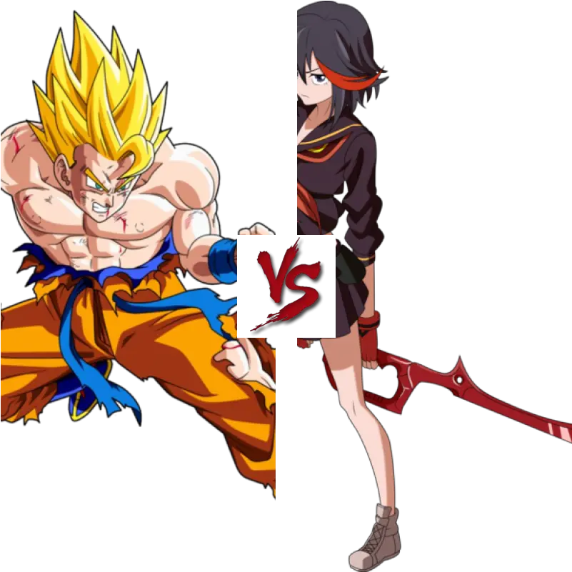  Round One Fight Son Goku Vs Ryuko Matoi Kill La Kill Ryuko Png Ryuko Matoi Png