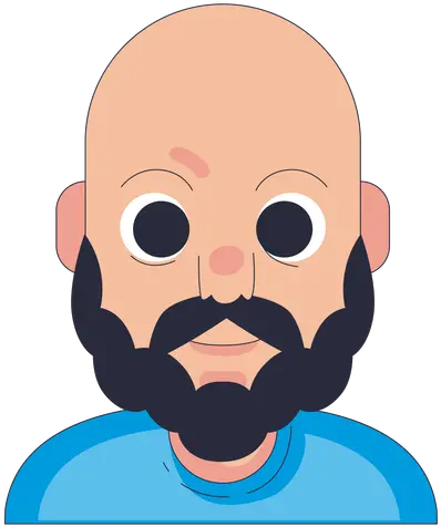  Moustache Beard Scalable Vector Graphics Clip Art Bald Bald Man Beard Cartoon Png Bald Head Png
