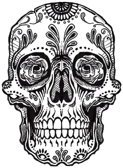  Mexican Skull Art Tumblr For Kids Mexican Skull Tattoo Png Mexican Skull Png