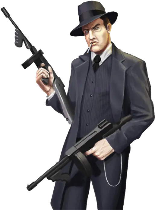  Pngimgcom Gangster With Tommy Gun Gangster Hat Png