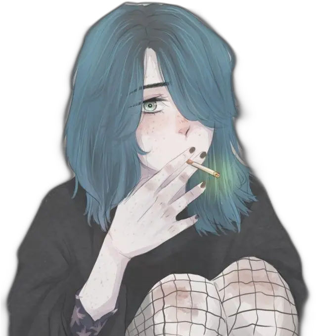  Anime Girl Face Png Anime Girl Smoker Aesthetictumblr Aesthetic Anime Girl Girl Transparent