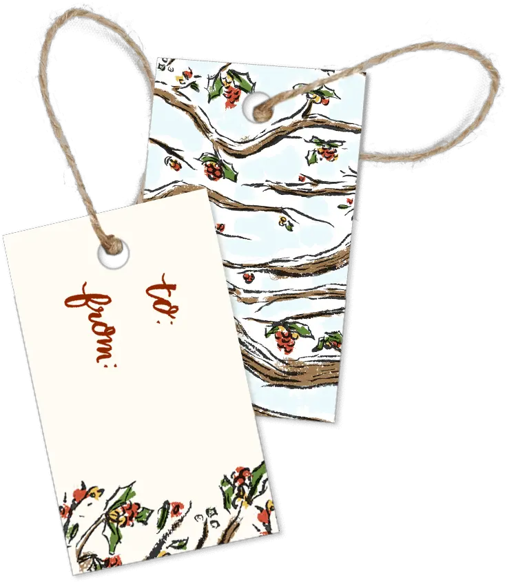  Snowy Branches Christmas Gift Tags U2013 Pack Of 10 Paper Png Gift Tag Png