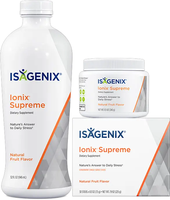  Ionix Supreme Stress Relief With Adaptogens Isagenix Plastic Bottle Png Supreme Logo Transparent Background