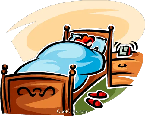  Woman Sleeping In A Bed Royalty Free Vector Clip Art Person Sleeping On Bed Png Bed Clipart Png