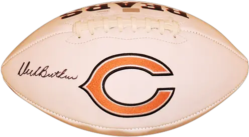  Dick Butkus Autographed Chicago Bears Logo Football Jsa Touch Football Png Chicago Bears Logo Png