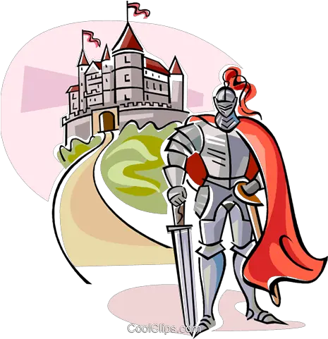  Medieval Knight With Castle Royalty Knight And Castle Clipart Png Knight Clipart Png