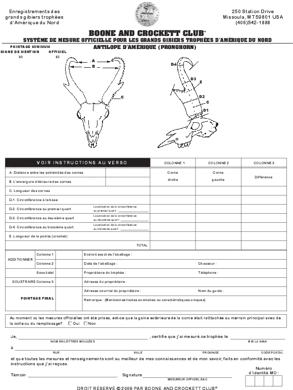  Download Bu0026c Score Charts In French Boone And Crockett Club Document Png Bison Icon