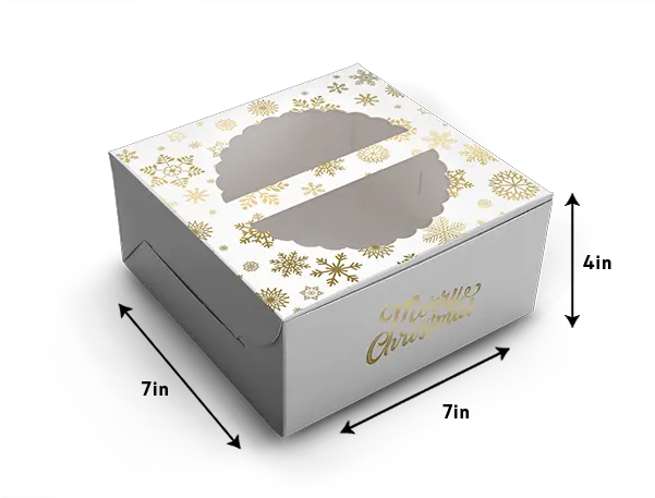  Cake Box For 05kg White Snowflake Print 7x7x4 Inch Png White Snowflake Transparent