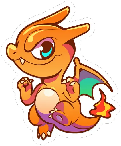  Chibi Charizard Sticker Sticker Mania Charizard Chibi Png Charizard Transparent