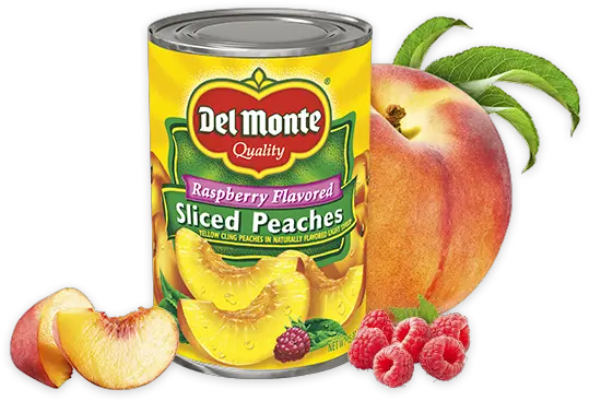  Sliced Yellow Cling Peaches In Raspberry Flavored Light Del Monte Yellow Cling Peach Halves Png Peaches Png