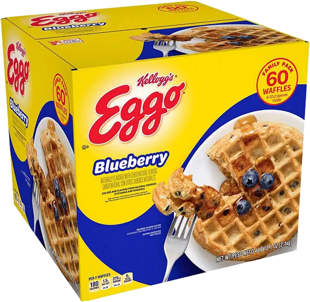  Kelloggu0027s Eggo Blueberry Waffles 60 Ct U2022 Thirstyrun Eggo Blueberry Waffles Png Waffles Png