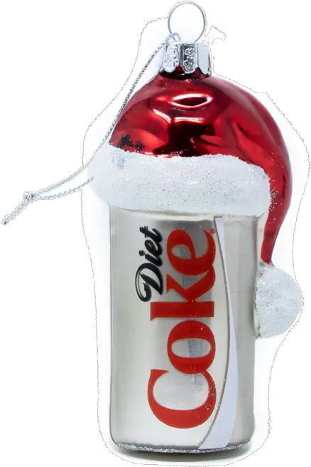  Diet Coke Can Wsanta Hat Glass Ornament Cylinder Png Coke Can Png