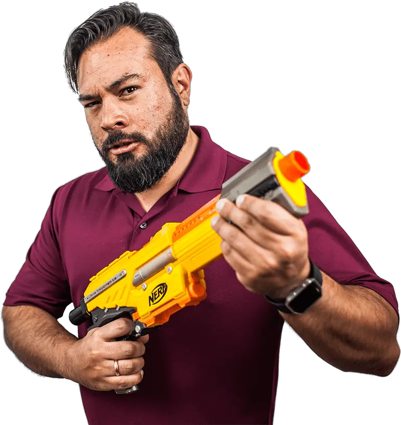  Alvaro Posing With A Nerf Gun Guy Posing With Gun Png Squirt Gun Png