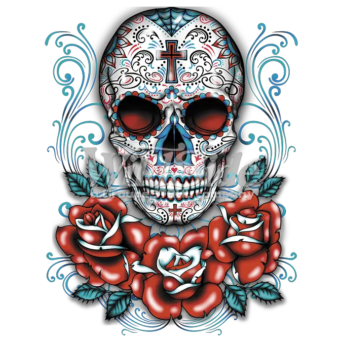  Skull Calavera Dead Sugar T Shirt Sugar Skull With Roses Png Calavera Png