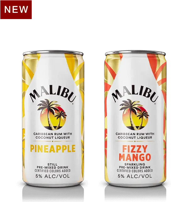  Malibu Pineapple Fizzy Mango Malibu Rum Mango Can Png Malibu Rum Logo