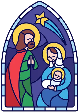  Stained Glass Holy Family Christmas Sagrada Familia Imagen Png Holy Png