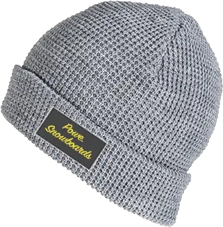  Waffle Beanie Grey U2014 Powe Snowboards Beanie Png Beanie Png