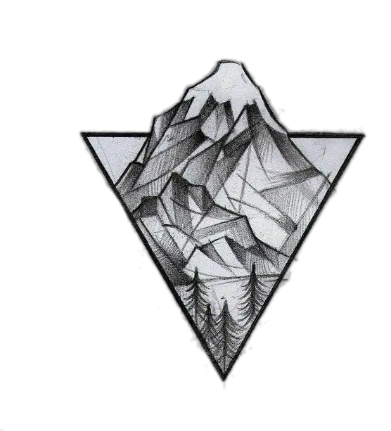  Tattoo Triangle Mountain Geometry Idea Geometric Shape Tattoo Png Geometry Png