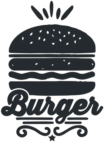  Burger Logo Food Logotype Silhouette Calligraphy Png Burger Logos
